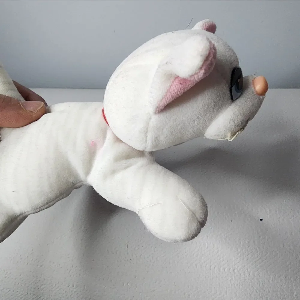 Vintage Tonka Pound Purries Kitty Cat Plush White Gray Striped Stuffed Animal